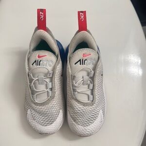 Nike White and Blue Sneakers with Breathable Mesh